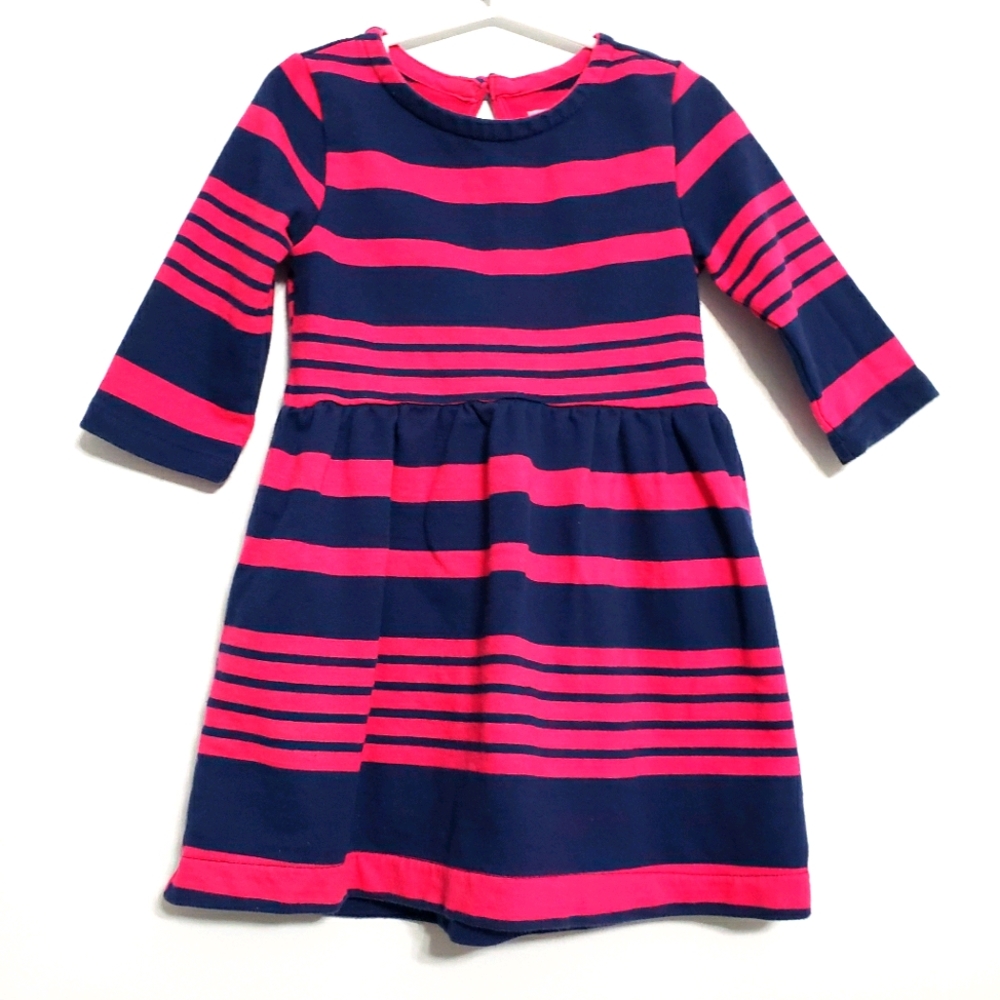 Baby Gap Blue & Pink Stripe 3/4 Sleeve Dress Size4